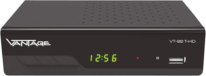 Nein Auslaufartikel (Produktion durch Vantage VT92 T-HD Receiver mit Triple Tuner, DVB-T2 HEVC, HDMI, SCART, USB, Mediaplayer, schwarz