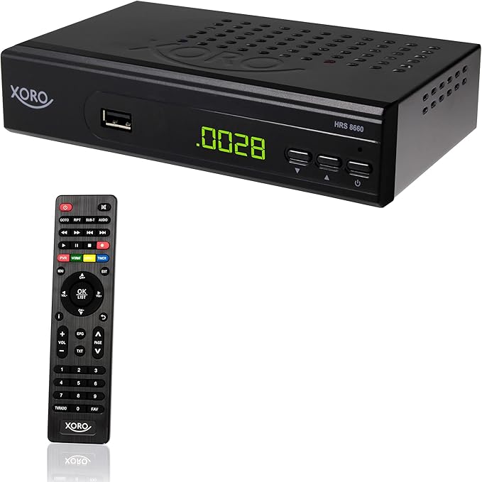Nein Auslaufartikel (Produktion durch XORO HRS 8660 Digitaler Satellitenreceiver mit Astra 19.2 Senderliste, PVR-Ready, Timeshift, USB Mediaplayer, LED-Display