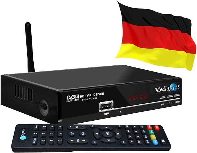 Mediaart WLAN Satelliten-Receiver HD Triple Tuner DVB-S2 mit WLAN-Stick YouTube USB HDMI programmiert