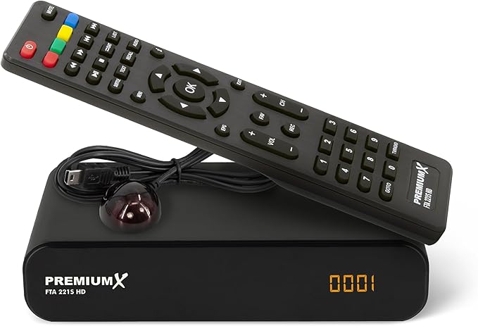 Premium X 221S HD Satelliten-Receiver Triple Tuner DVB-S2 Full HD HDMI USB Multimedia-Player Unicable mit vorinstallierten deutschen Sendern