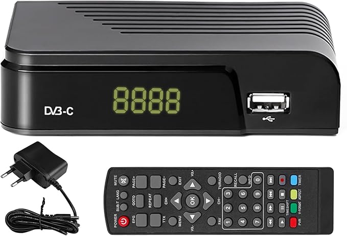 Momowin H265 Triple Tuner Kabelreceiver DVB-C mit USB Wi-Fi, PVR Aufnahme & Multimediaplayer