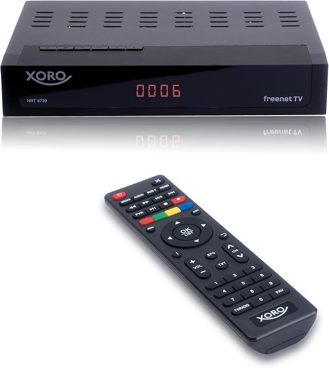 MAS Elektronik AG XORO DVB-C/T2 Combo Receiver HRT 8730 Hybrid Triple Tuner mit USB Mediaplayer, PVR Ready, Timeshift und Irdeto für Freenet