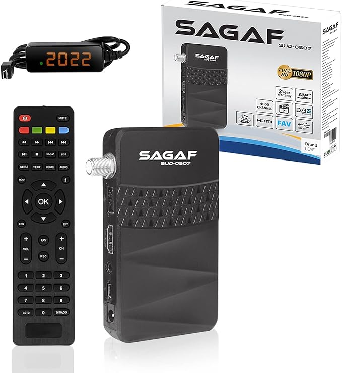 LEYF SFNS841 Mini Sat Receiver DVB-S2 Triple Tuner Full HD 1080p mit USB für ARD & ZDF SD Shut-Off