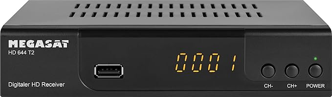 Megasat HD 644 T2 DVB-T2 Receiver Triple Tuner – Full HD, USB-Mediaplayer, HDMI, SCART, Schwarz