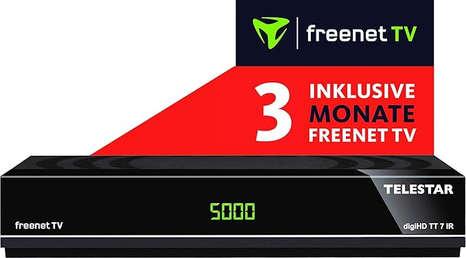 Telestar digiHD TT 7 IR Triple Tuner DVB-T2/C Combo-Receiver mit Aufnahmefunktion & Mediaplayer – Schwarz – 5310502