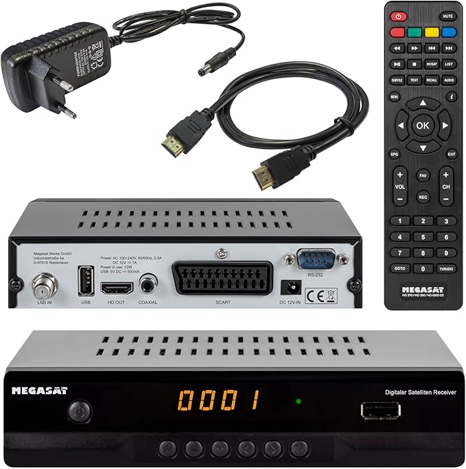 netshop 25 Megasat HD 390 HD SAT Receiver FHD Triple Tuner DVB-S2 HDMI USB Mediaplayer 12V Camping Astra – HDTV
