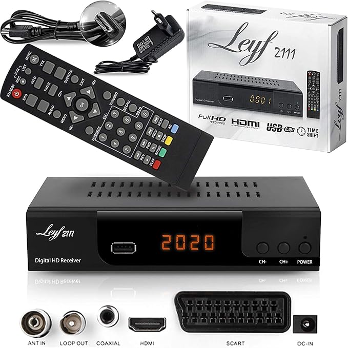 hd-line LEYF2111C Kabelreceiver Triple Tuner DVB-C/C2/T/T2 HDTV HDMI USB 2.0 für digitales Kabelfernsehen
