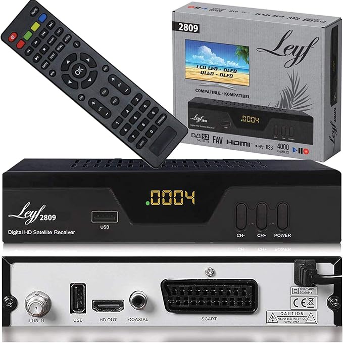 HD-Line 2809 Digital Satellitenreceiver Triple Tuner DVB-S/S2 FHD 1080p HDMI USB vorprogrammiert Astra Hotbird Türksat