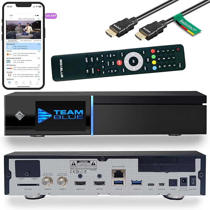 Nein Auslaufartikel (Produktion durch Gigablue UHD Quad Pro 4K Receiver mit 2x DVB-S2 FBC Tuner, Triple Tuner, 4K UHD, inkl. Babotech® HDMI Kabel