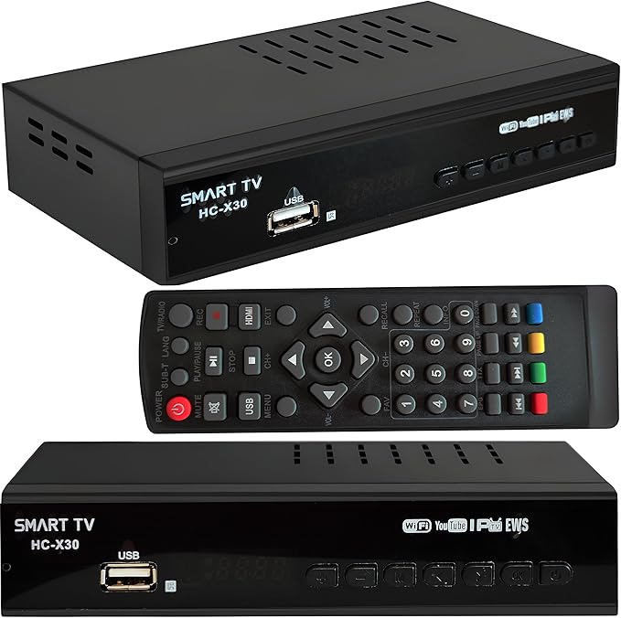 Retoo E255-2 DVB-T2 Triple Tuner Receiver Full-HD 1080p mit USB, LAN & Timeshift-Funktion für digitales TV